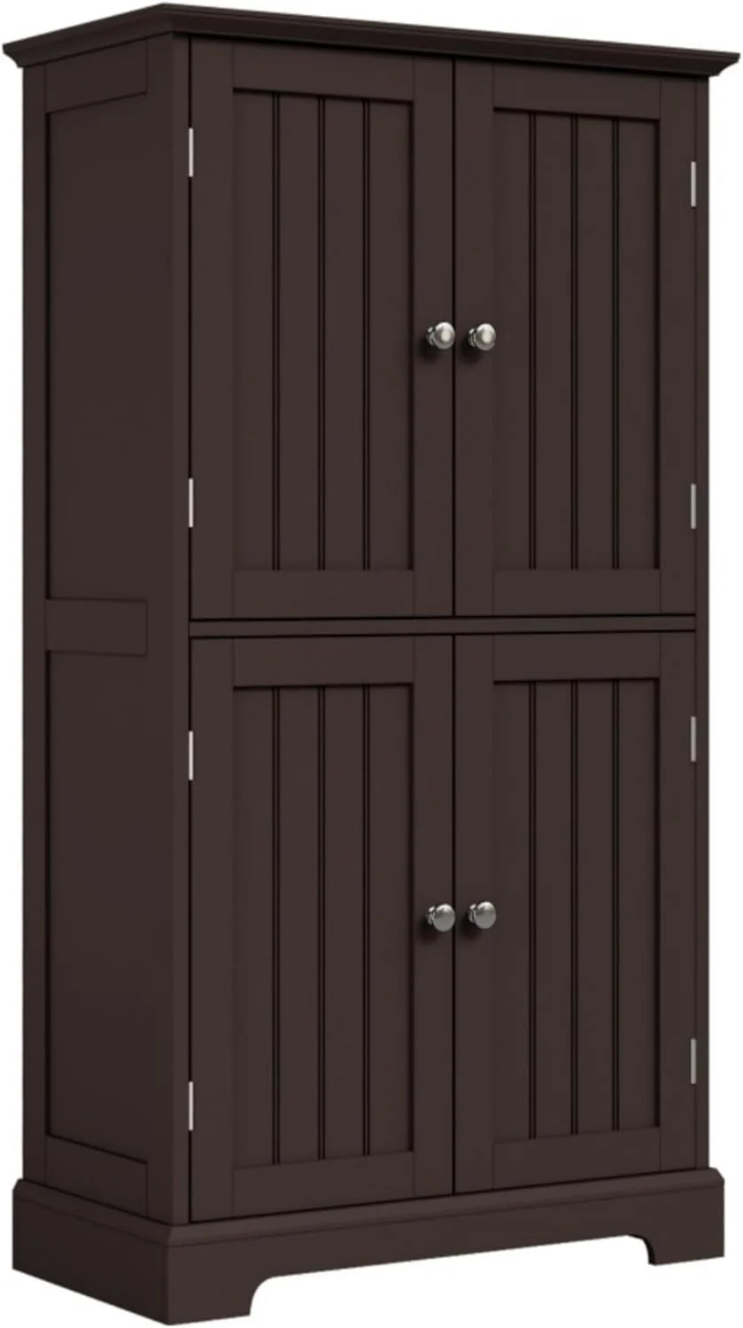 ChooChoo Bathroom Floor Cabinet, Modern Bathroom Storage Cabinet with 4 Door