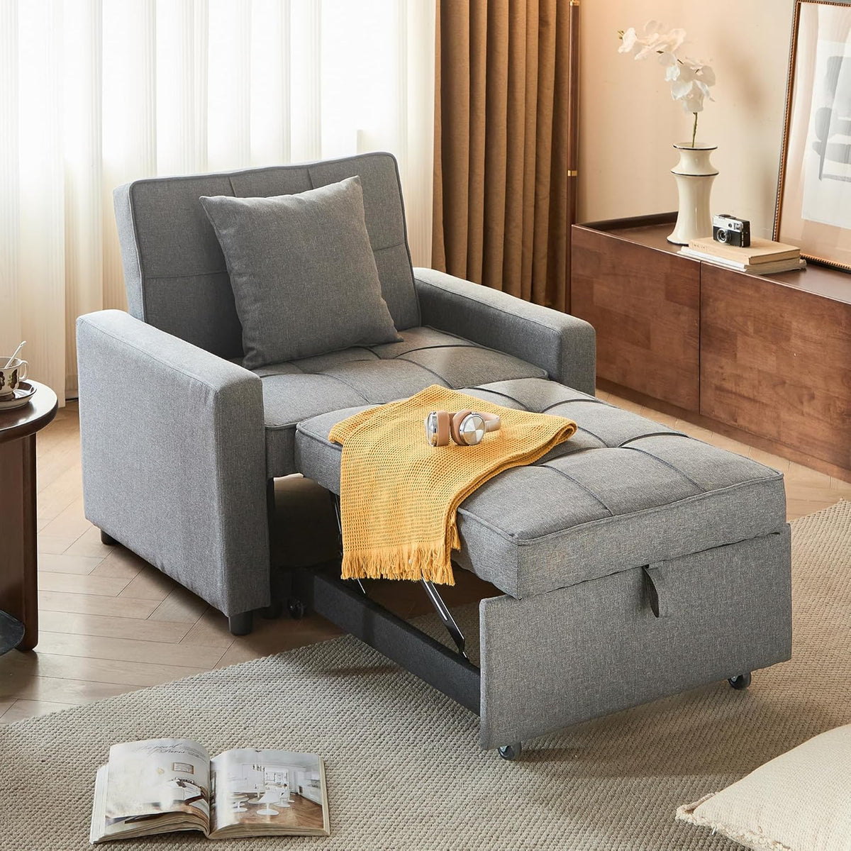 Sofa Bed Chair Convertible Sleeper Sofa with Pull-Out Bed