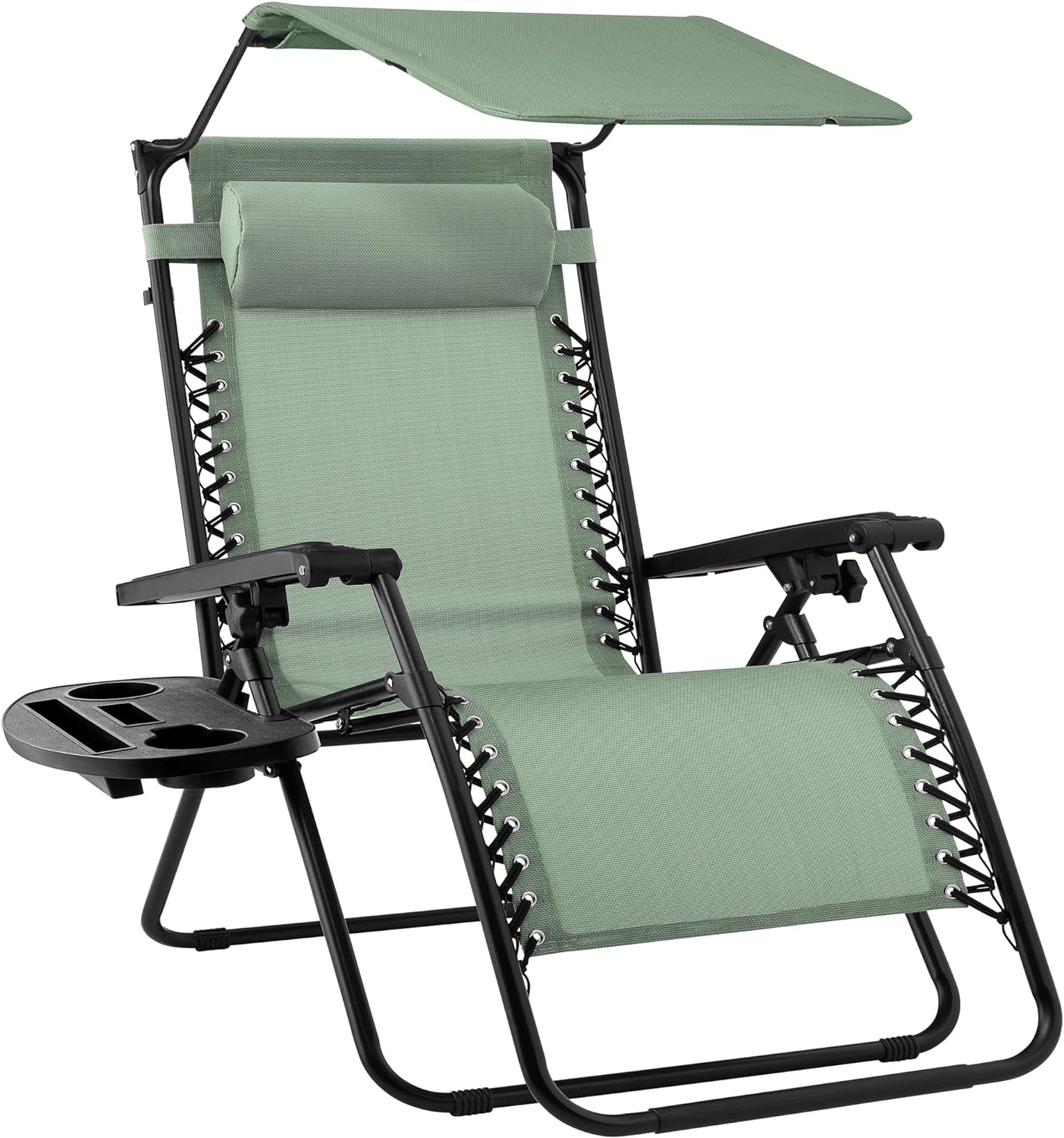 Best Choice Products Folding Zero Gravity Recliner Patio Lounge Chair Adjustable Canopy Shade