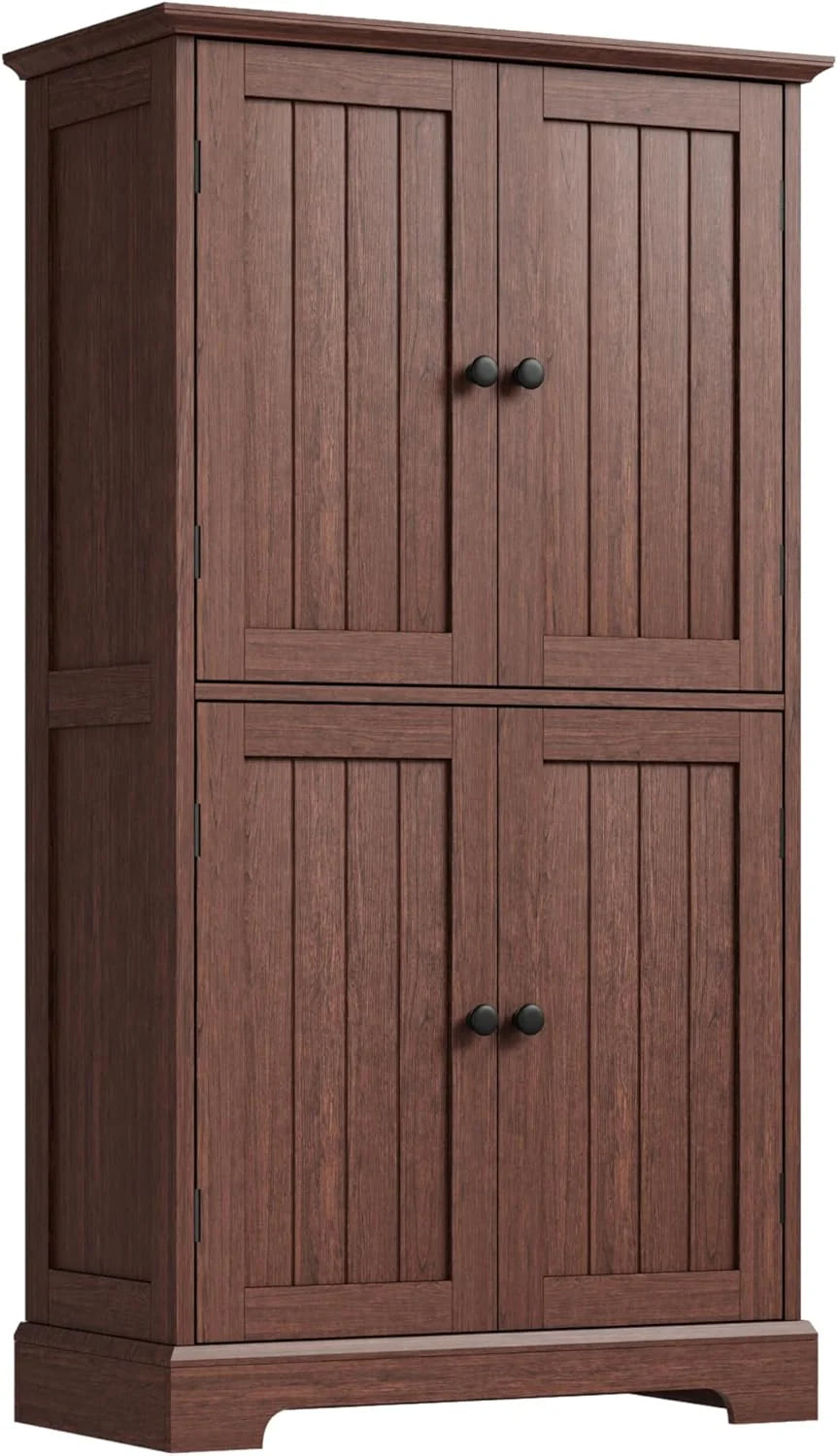 ChooChoo Bathroom Floor Cabinet, Modern Bathroom Storage Cabinet with 4 Door