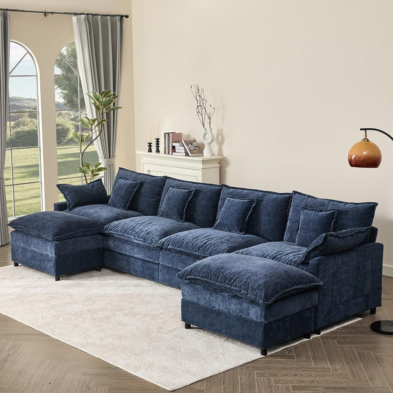 108" U-shaped sofa modular sofa Comfortable cloud sofa