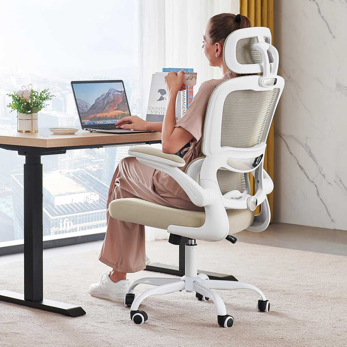 TRALT Office Chair Ergonomic Desk Chair 330 lbs Home Gaming Chair with Wheels
