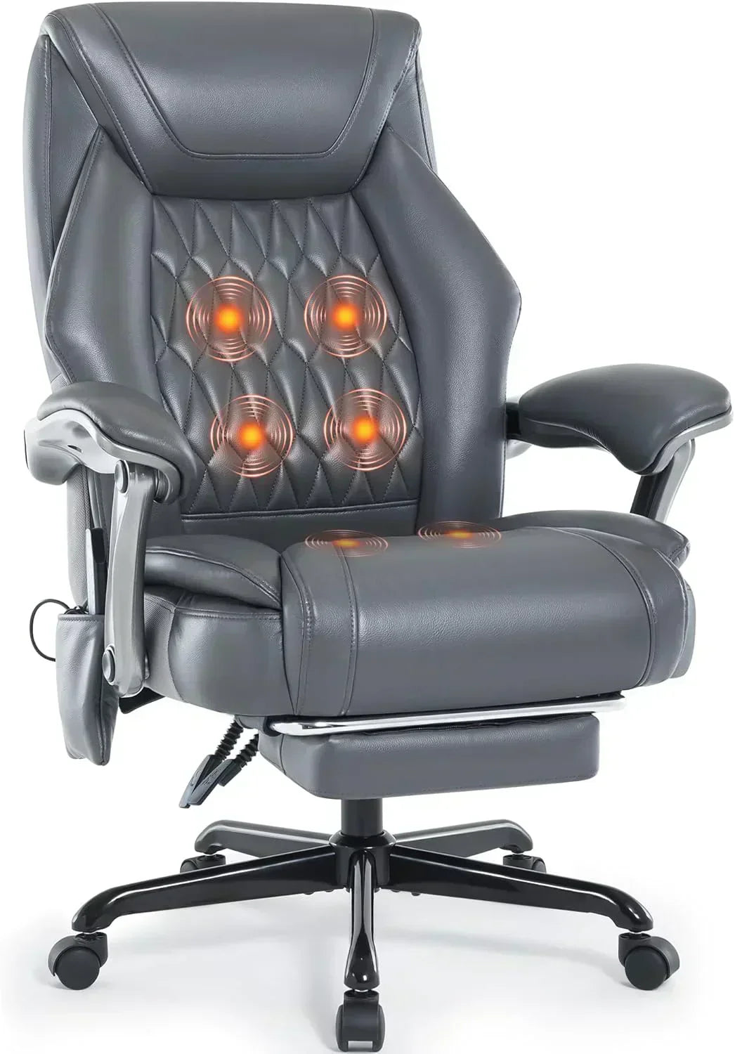 Massage Office Chair with Heating and Footrest Ergonomic Executive Reclining Office Chair